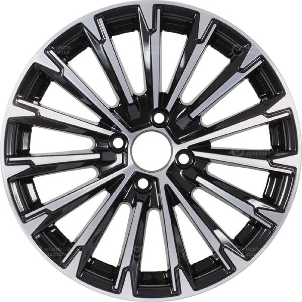 Колесный диск KDW KD1610 6.5xR16 5x108 ET50 DIA63.4 (уценка) глянцевый черный с полированной лицевой частью