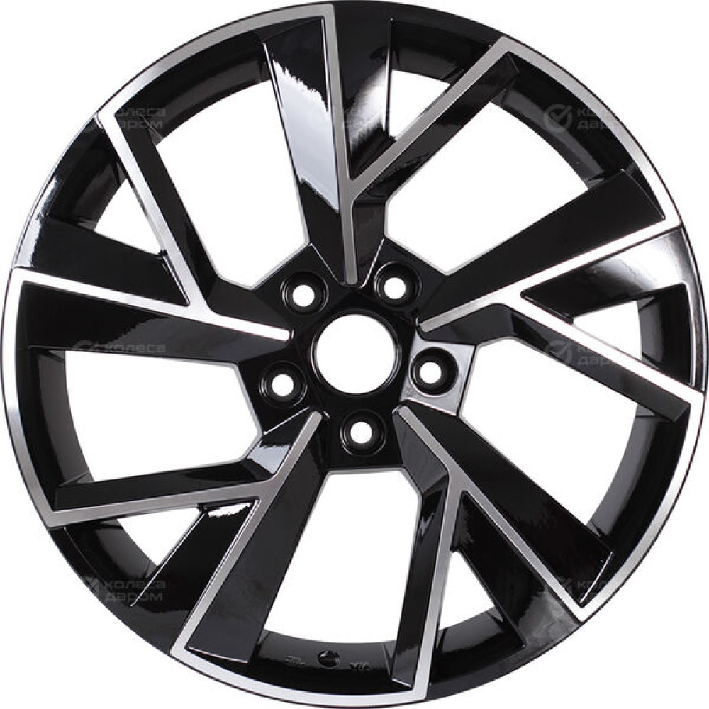 Колесный диск Replay SK130 7xR18 5x112 ET43 DIA57.1 черный глянцевый с полированной лицевой частью