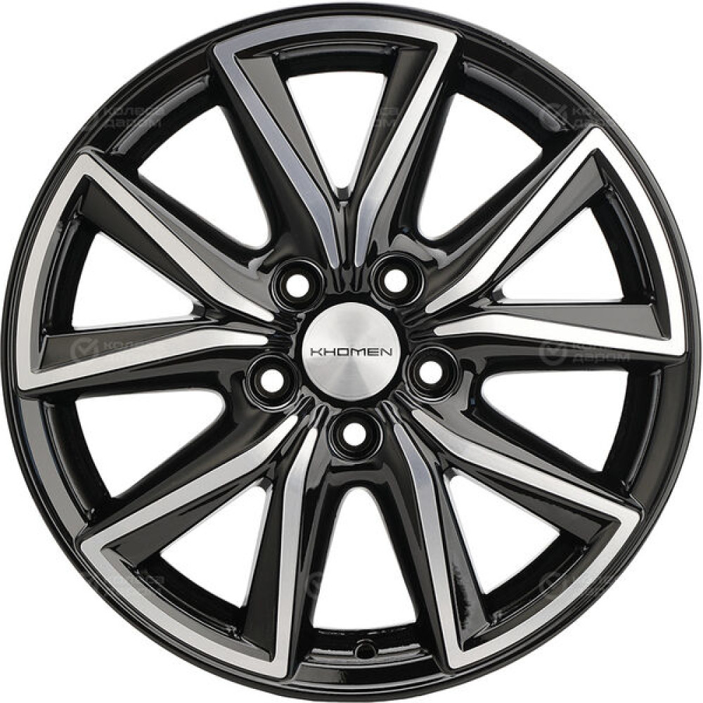 Колесный диск KHOMEN KHW1706 (17_CX-5) 7xR17 5x114.3 ET50 DIA67.1 глянцевый черный с полированной лицевой частью