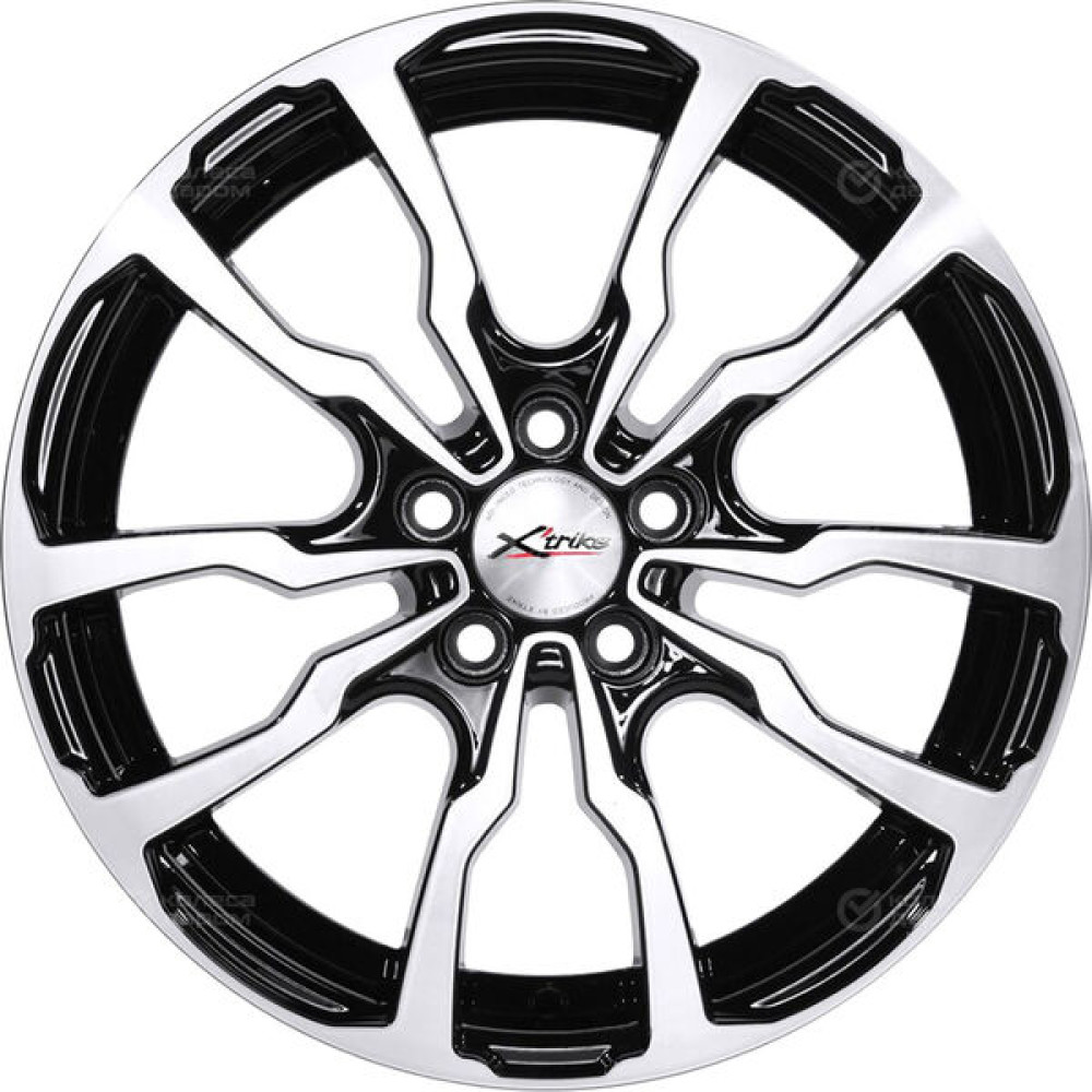 Колесный диск X-trike X117 6.5xR16 5x112 ET45 DIA57.1 черный глянцевый с полированной лицевой поверхностью