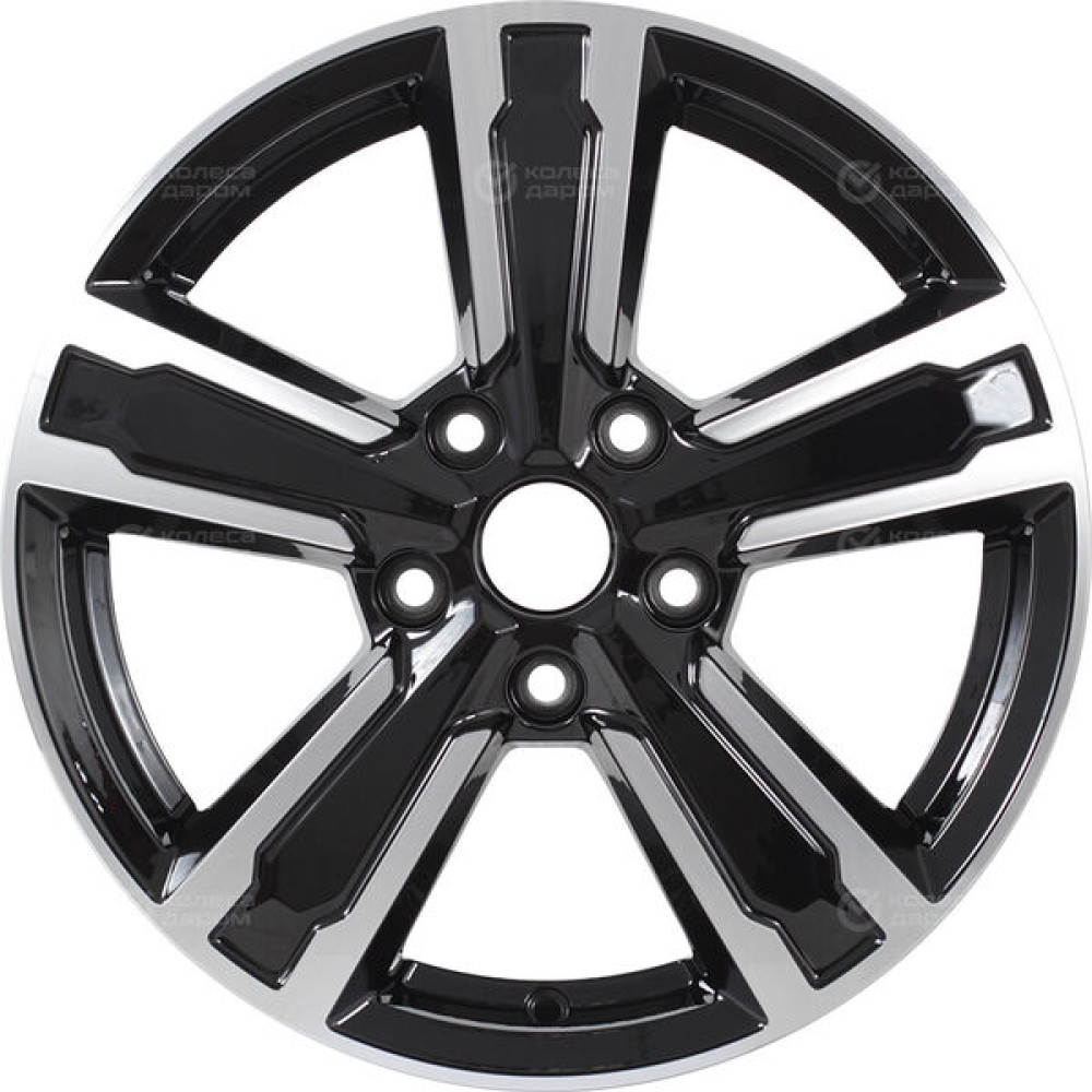 Колесный диск КиК Оклахома 6.5xR16 5x114.3 ET45 DIA54.1 черный глянцевый с полированными элементами лицевой поверхности