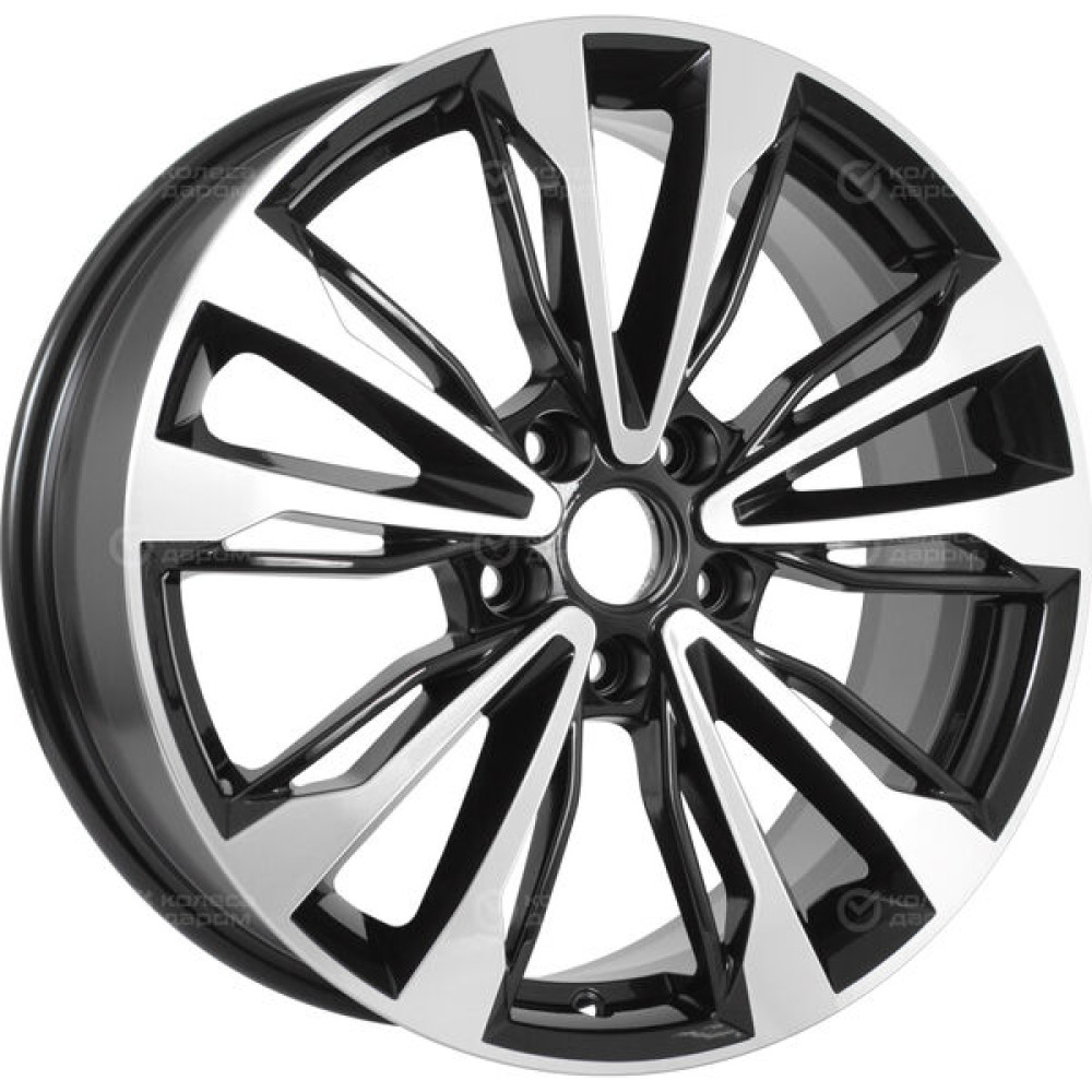 Колесный диск KDW KD1830 7xR18 5x114.3 ET37 DIA66.6 глянцевый черный с полированной лицевой частью