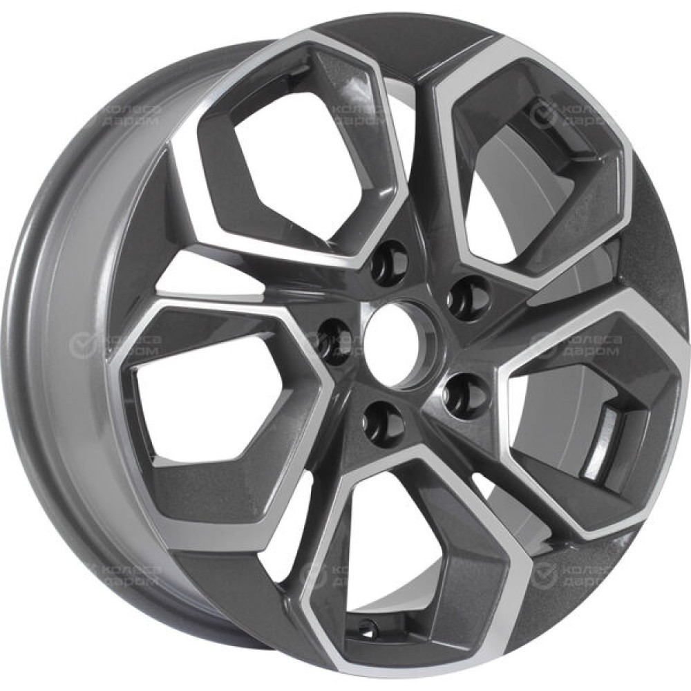 Колесный диск KDW KD1620 6.5xR16 5x108 ET45 DIA63.4 темно-серый с полированной лицевой частью