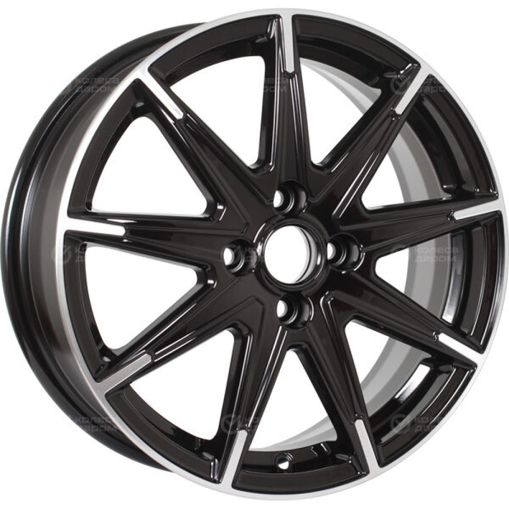 Колесный диск iFree Uno Хит 6xR16 4x100 ET45 DIA60.1 чёрный глянцевый с полированной лицевой частью