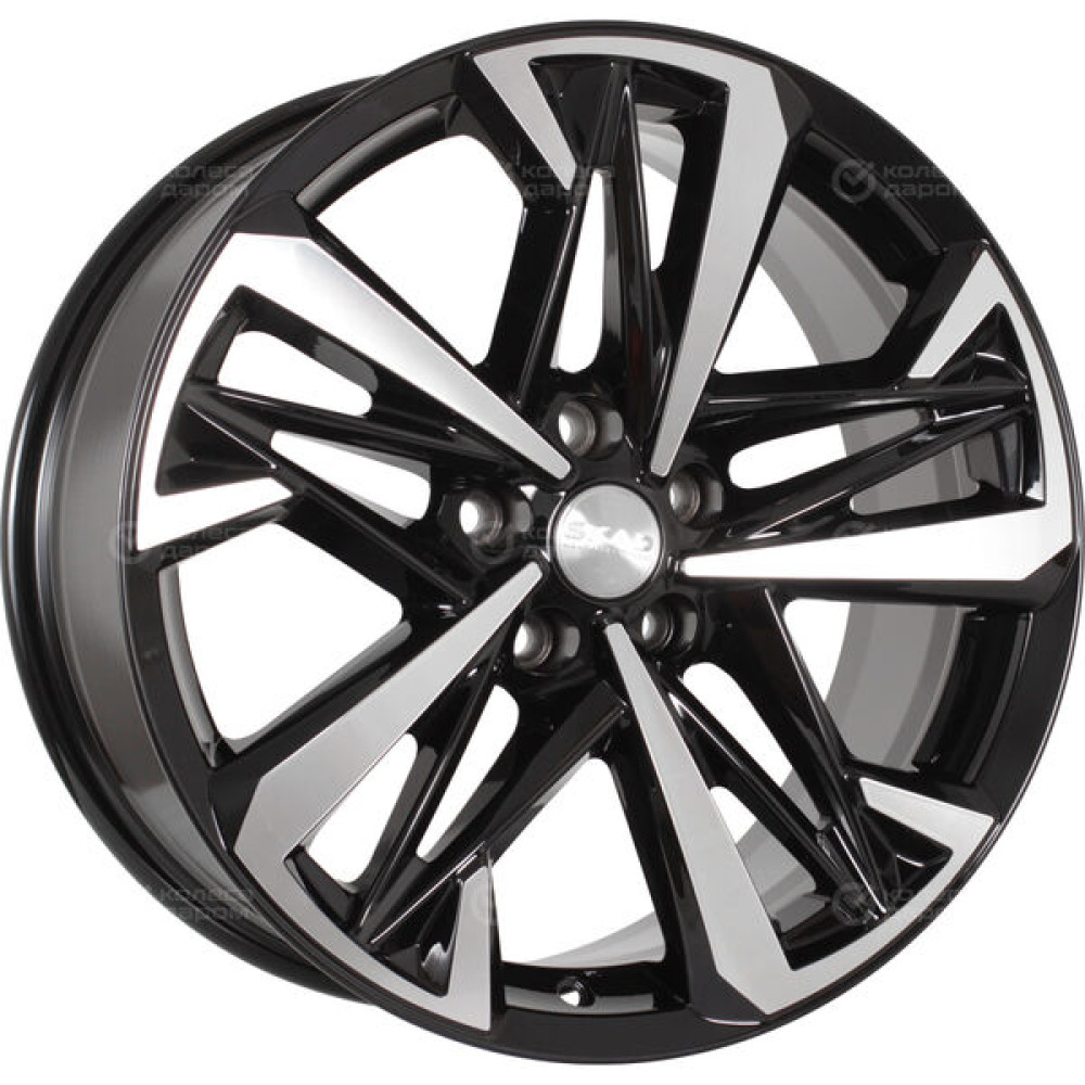 Колесный диск СКАД Ультима 8xR18 5x112 ET50 DIA57.1 черный глянцевый с полированной лицевой поверхностью