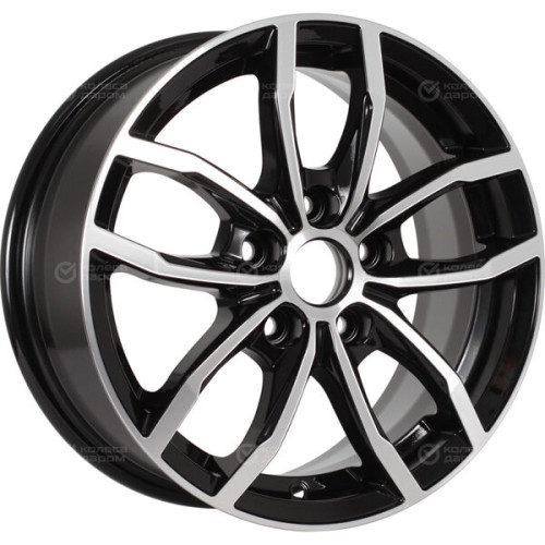 Колесный диск КиК Фрост 6.5xR15 5x108 ET50 DIA63.35 черный глянцевый с полированными элементами лицевой поверхности