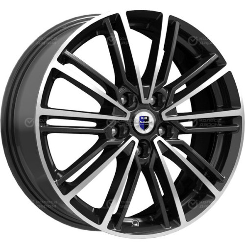 Колесный диск КиК Эрфурт 7xR17 5x112 ET40 DIA66.6 (уценка) черный глянцевый с полированными элементами лицевой поверхности