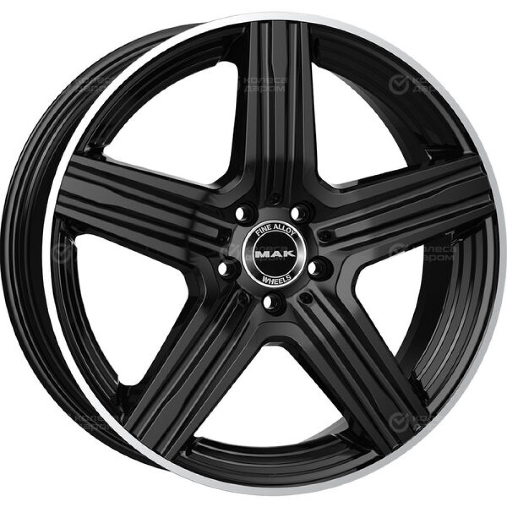 Колесный диск MAK Lewis 9xR20 5x112 ET33 DIA66.6 блестящий чёрный с зеркальным кольцом