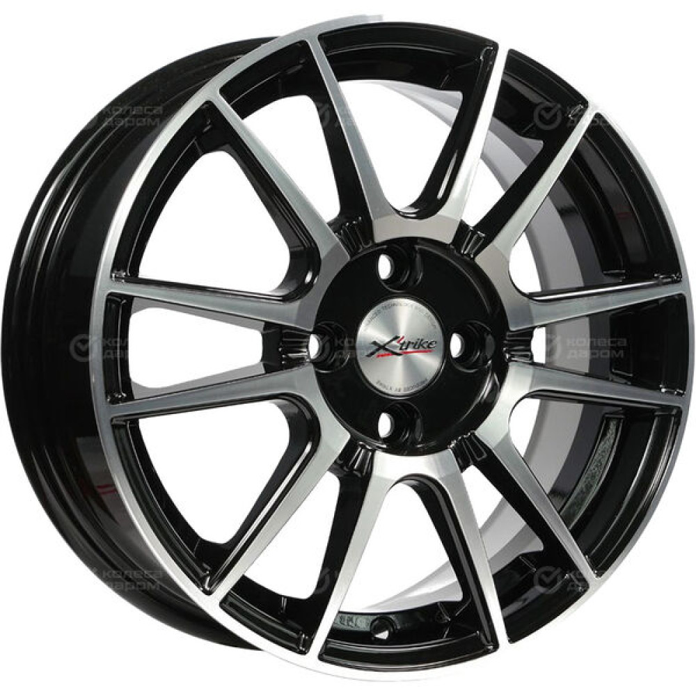 Колесный диск X-trike X127 6xR15 4x114.3 ET44 DIA67.1 глянцевый черный с полированной лицевой частью