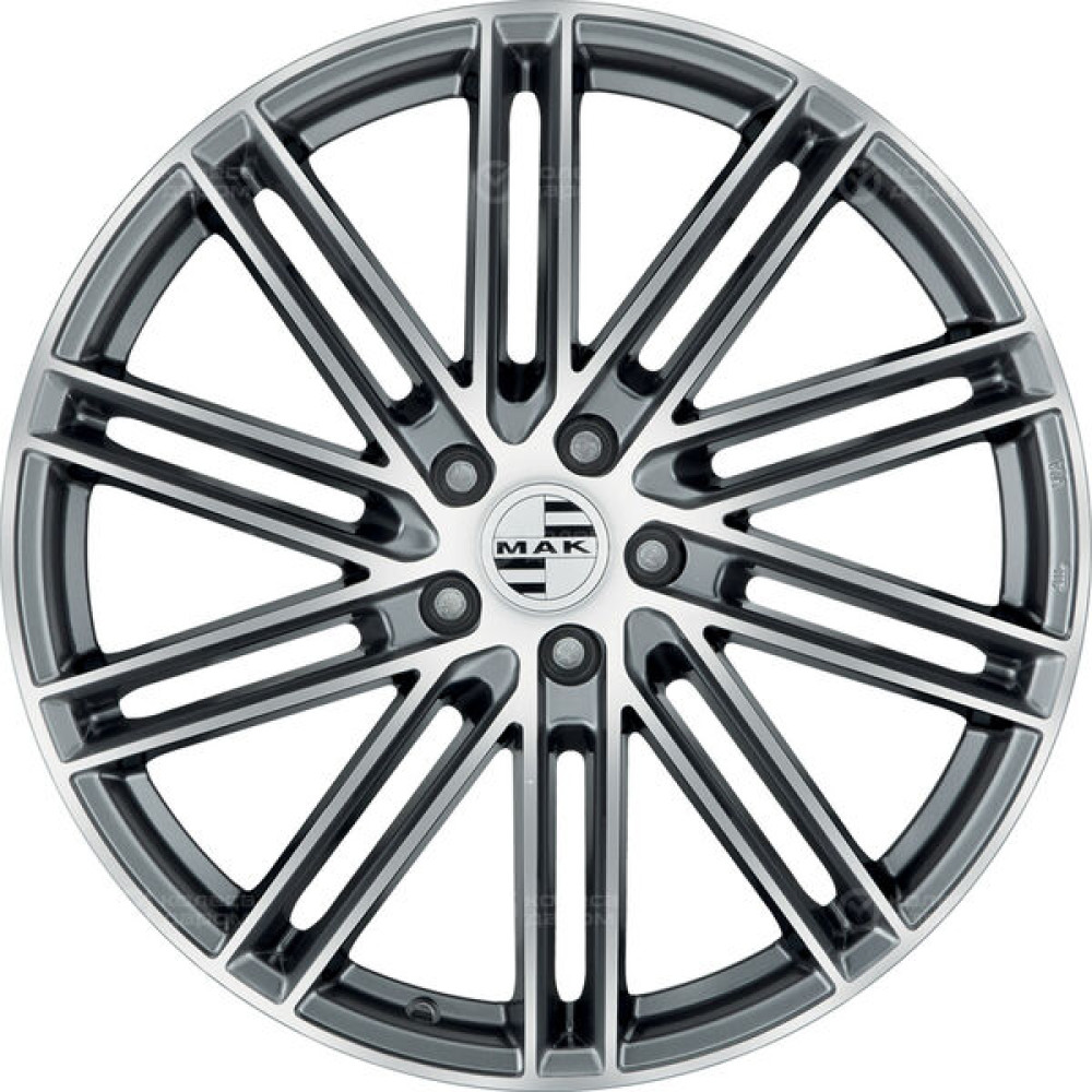 Колесный диск MAK Leipzig 9.5xR21 5x112 ET25 DIA66.45 серый с полированной лицевой частью