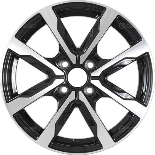 Колесный диск WUP Up122 6xR15 4x100 ET39 DIA56.6 черный глянцевый с полированными элементами лицевой поверхности