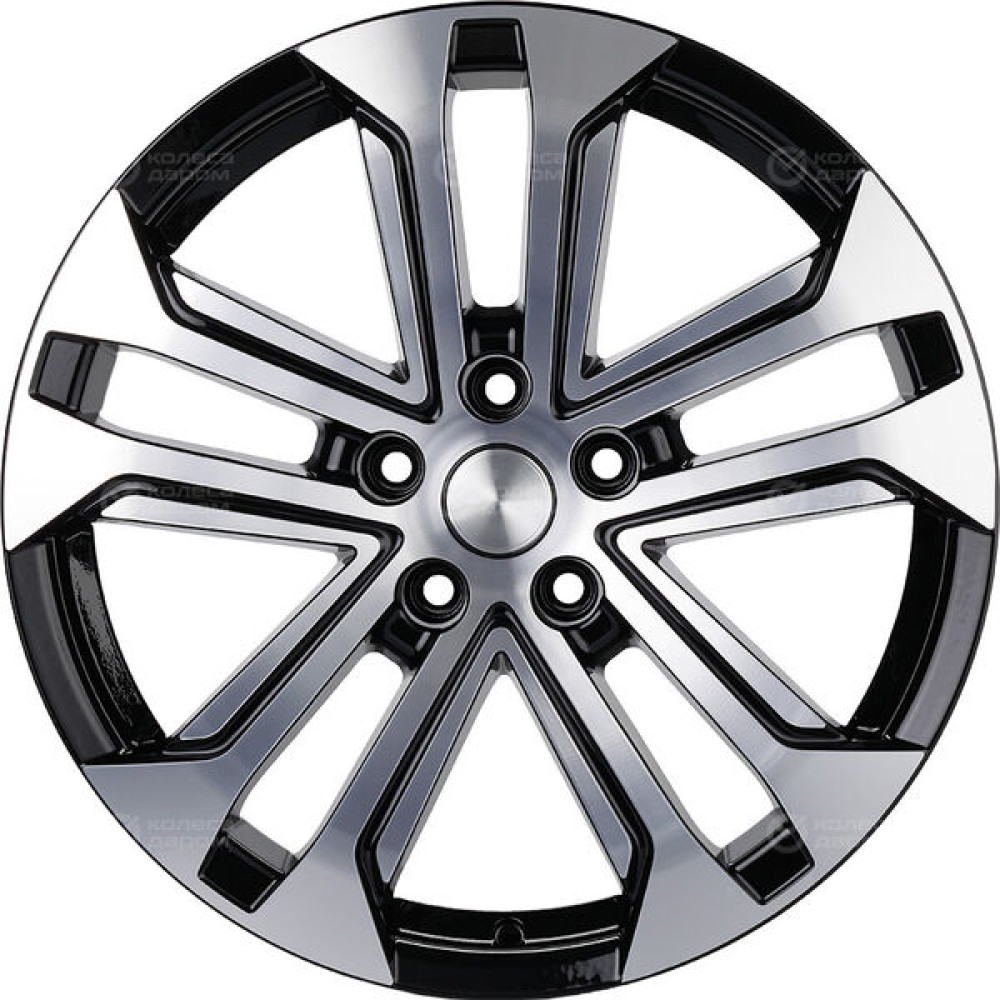 Колесный диск Carwel Витус 244 7xR18 5x108 ET33 DIA60.1 чёрный глянцевый с полированной лицевой поверхностью