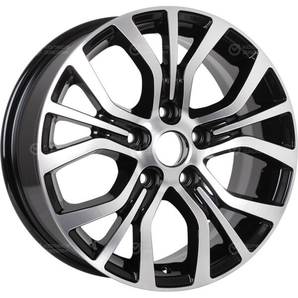 Колесный диск Carwel Лум 1608 6.5xR16 5x110 ET46 DIA63.3 чёрный глянцевый с полированной лицевой поверхностью