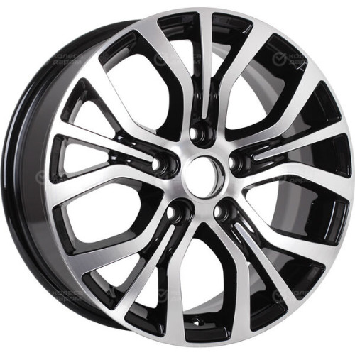Колесный диск Carwel Лум 1608 6.5xR16 5x110 ET46 DIA63.3 чёрный глянцевый с полированной лицевой поверхностью
