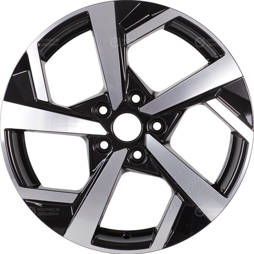 Колесный диск Carwel Тенис 1712 7xR17 5x108 ET43 DIA65.1 черный глянцевый с полированной лицевой частью