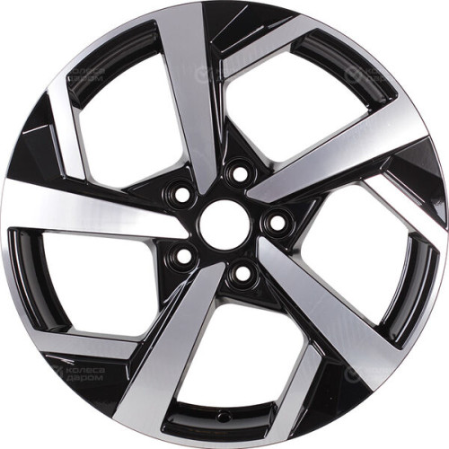 Колесный диск Carwel Тенис 1712 7xR17 5x114.3 ET45 DIA60.1 черный глянцевый с полированной лицевой частью