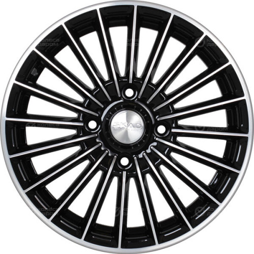 Колесный диск СКАД Веритас 6xR15 4x100 ET38 DIA67.1 черный глянцевый с полированной лицевой поверхностью