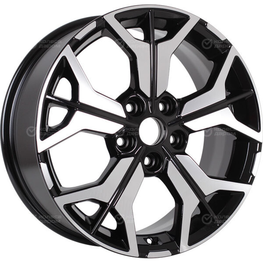 Колесный диск Carwel Бусани 1715 7xR17 5x114.3 ET45 DIA67.1 черный глянцевый с полированной лицевой частью