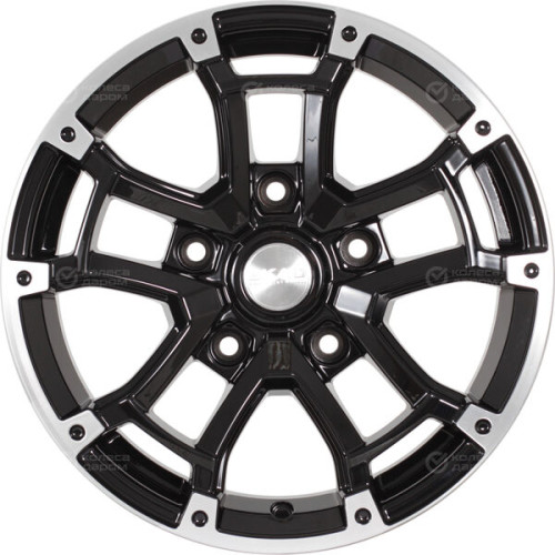 Колесный диск СКАД Барахас 7xR16 5x139.7 ET15 DIA98.5 черный глянцевый с полированной лицевой поверхностью