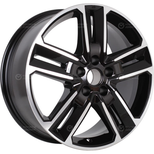 Колесный диск КиК Backfire 8xR18 5x114.3 ET50 DIA66.1 черный глянцевый с полированными элементами лицевой поверхности