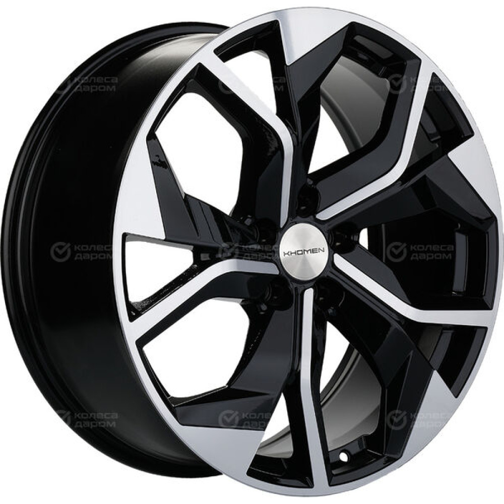 Колесный диск KHOMEN KHW2006 (Q8) 8.5xR20 5x112 ET20 DIA66.5 глянцевый черный с полированной лицевой частью