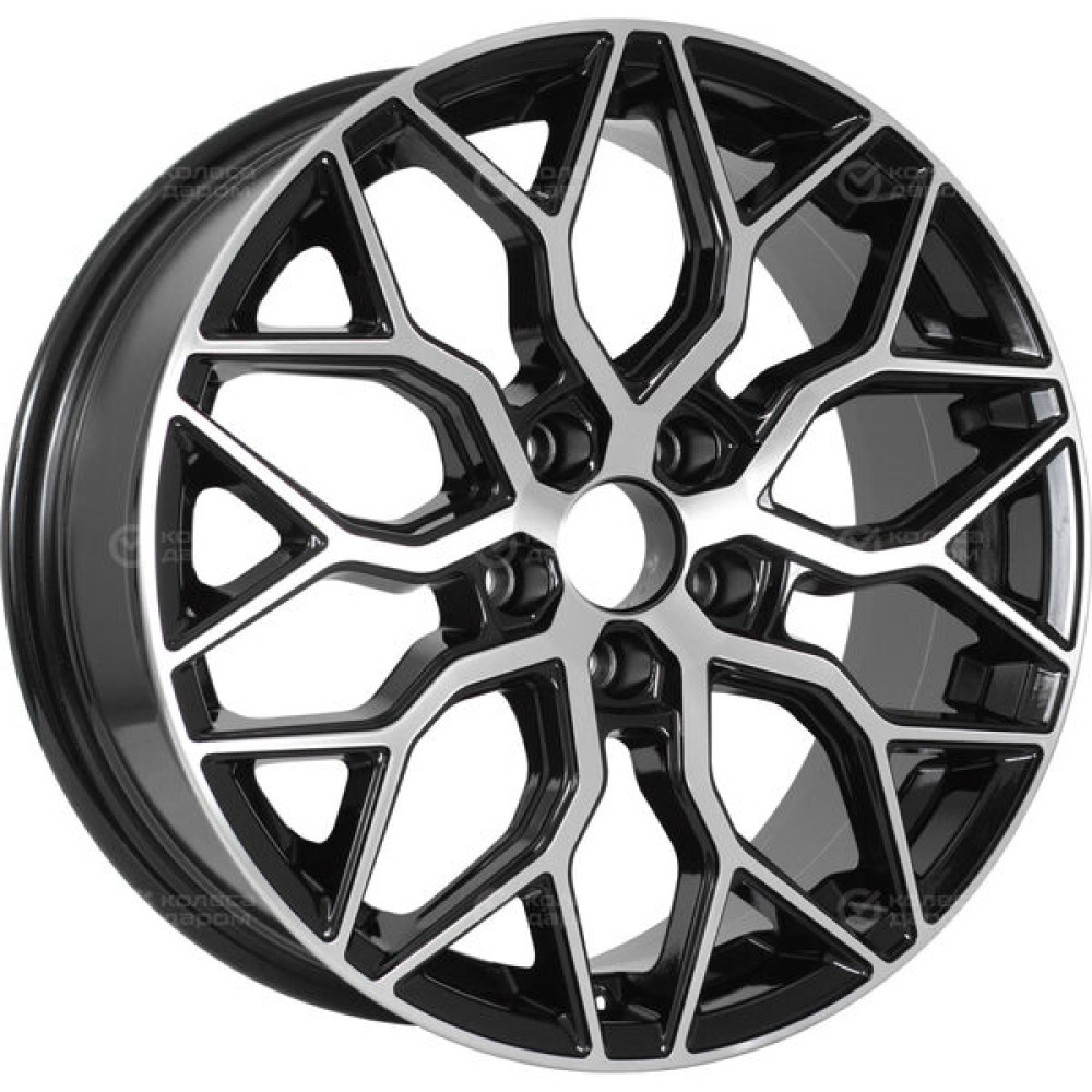 Колесный диск VENTI 1719 7xR17 5x108 ET33 DIA65.1 глянцевый черный с полированной лицевой частью
