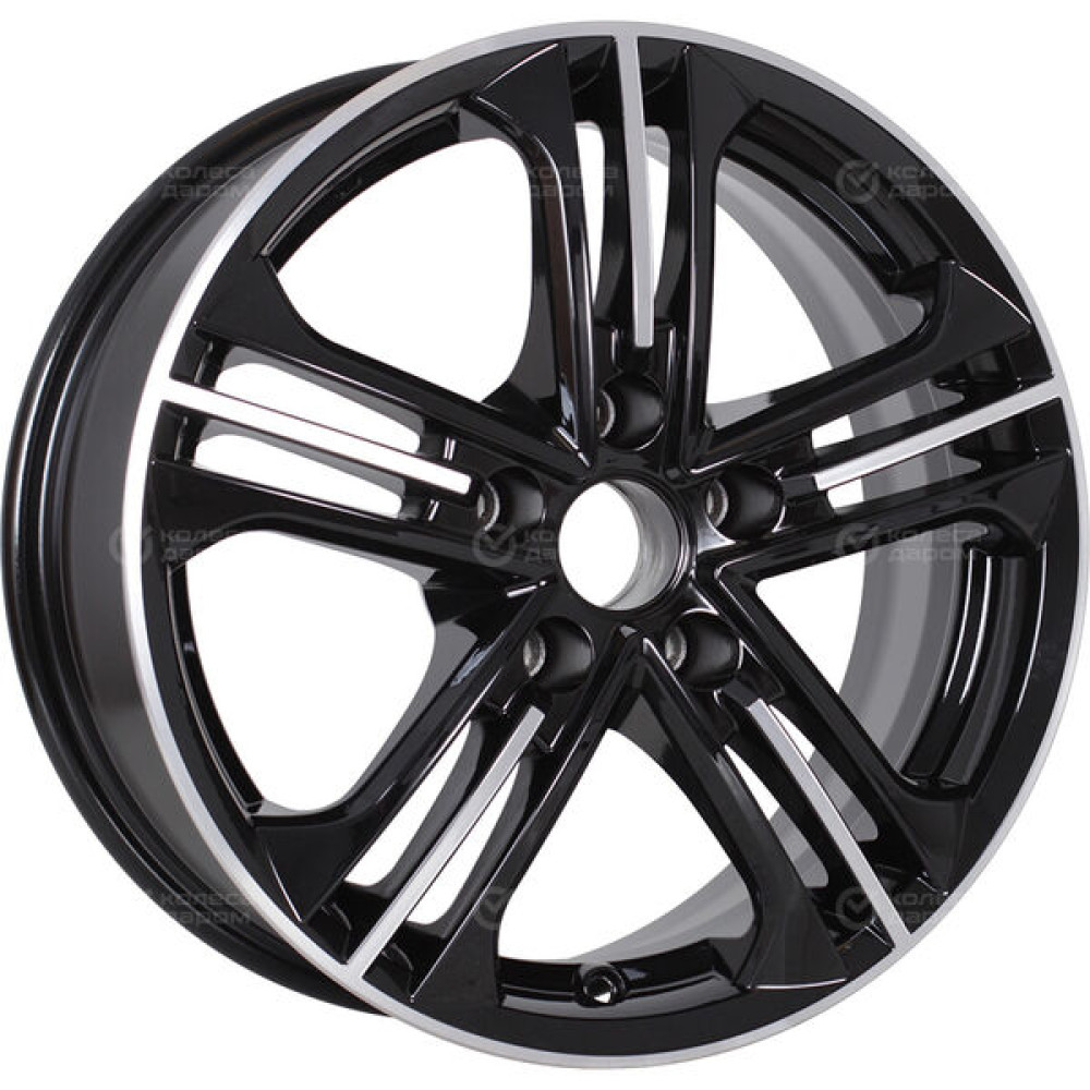 Колесный диск КиК Trinity-оригинал 6xR15 5x100 ET38 DIA57.1 черный глянцевый с полированными элементами лицевой поверхности