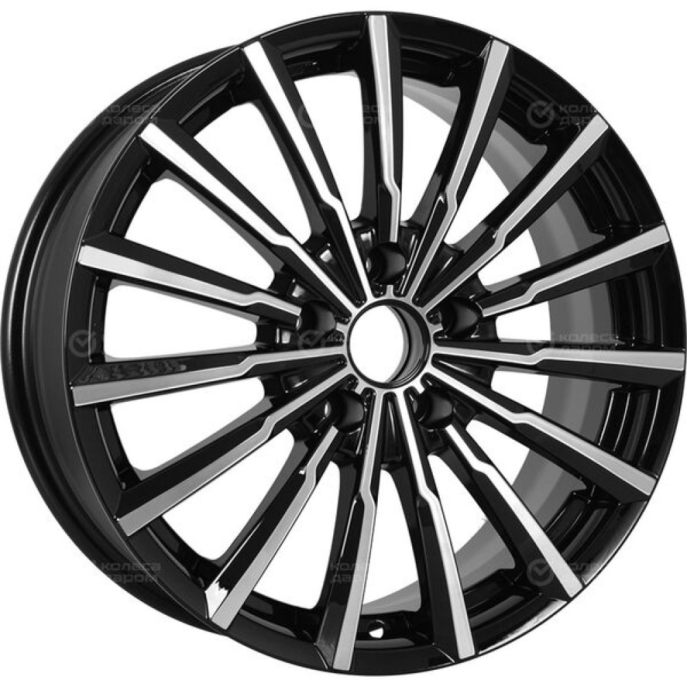 Колесный диск КиК Акцент-оригинал 5.5xR14 4x100 ET46 DIA54.1 черный глянцевый с полированными элементами лицевой поверхности