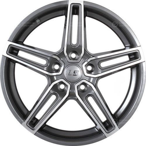 Колесный диск LS LS 734 7.5xR17 5x114.3 ET45 DIA73.1 глянцевый темно-серый с полированной лицевой частью