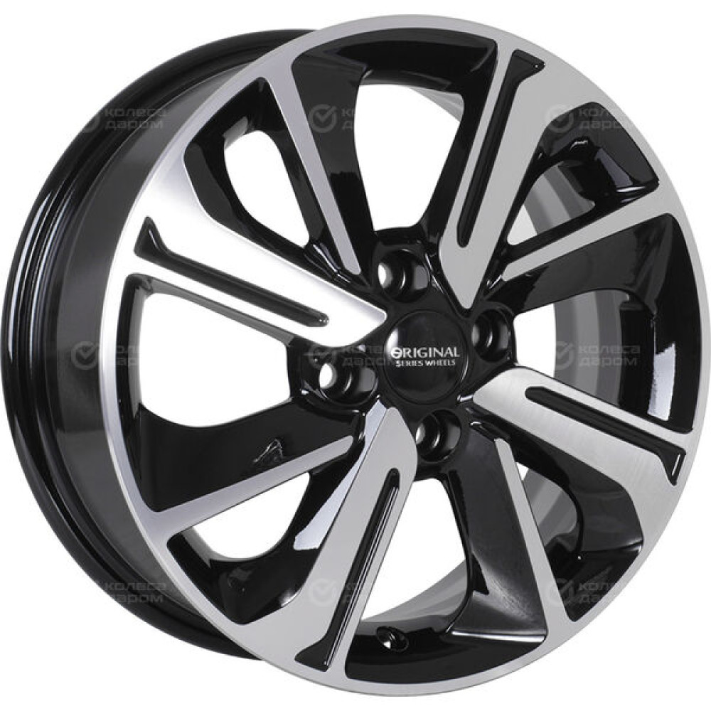 Колесный диск СКАД KL-319 6xR15 4x100 ET46 DIA54.1 черный глянцевый с полированной лицевой поверхностью