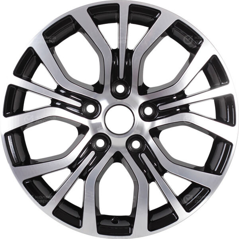 Колесный диск Carwel Лум 1608 6.5xR16 5x110 ET46 DIA63.3 чёрный глянцевый с полированной лицевой поверхностью