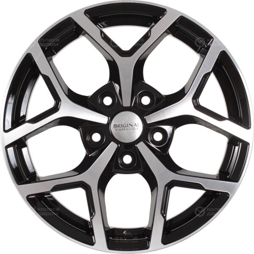 Колесный диск СКАД KL-368 6.5xR16 5x114.3 ET40 DIA60.1 черный глянцевый с полированной лицевой поверхностью