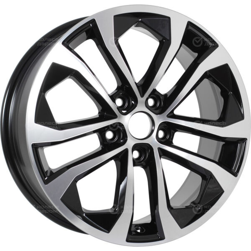 Колесный диск СКАД Тукан 7xR17 5x114.3 ET35 DIA67.1 черный глянцевый с полированной лицевой поверхностью