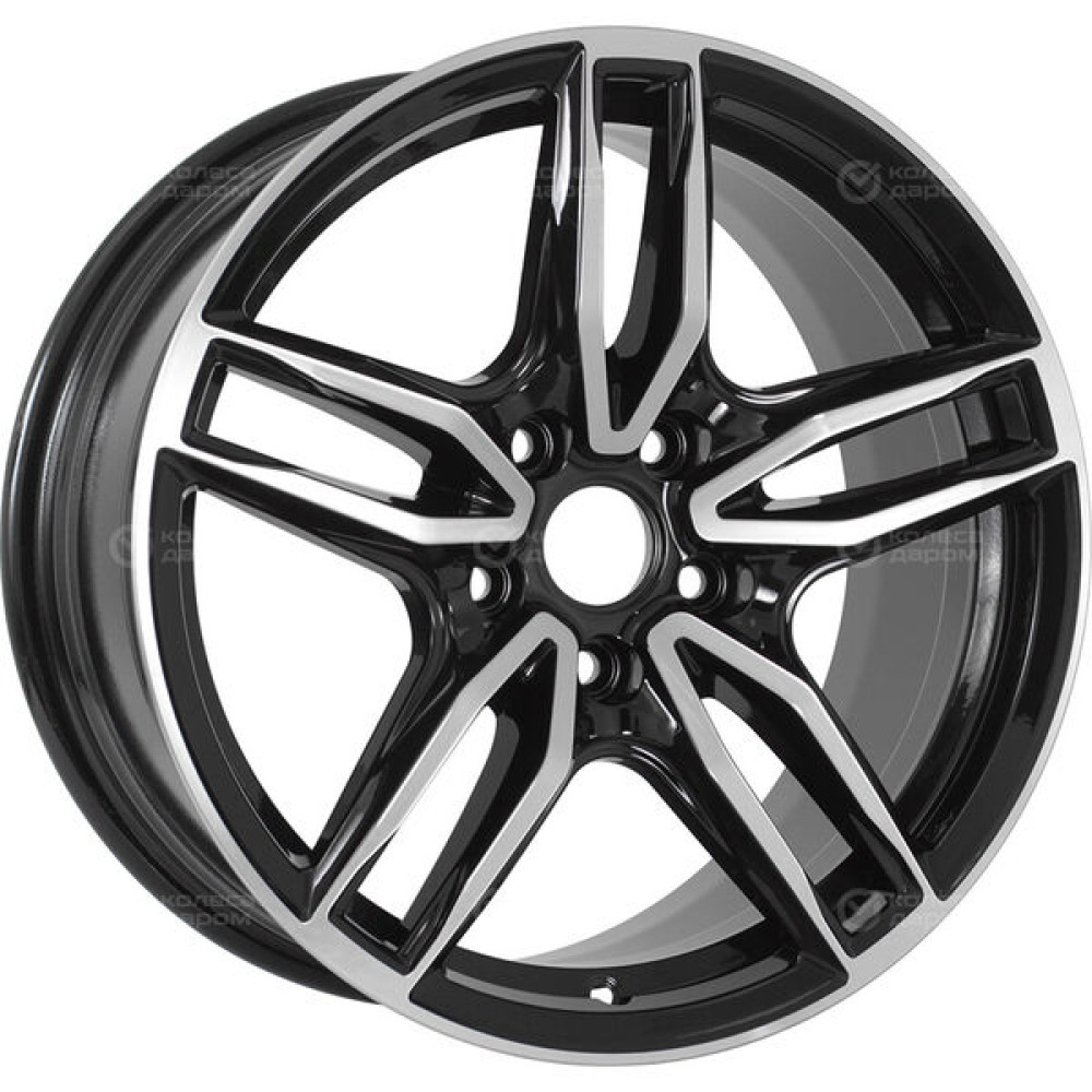 Колесный диск КиК Бартон 8xR17 5x114.3 ET45 DIA60.1 черный глянцевый с полированными элементами лицевой поверхности