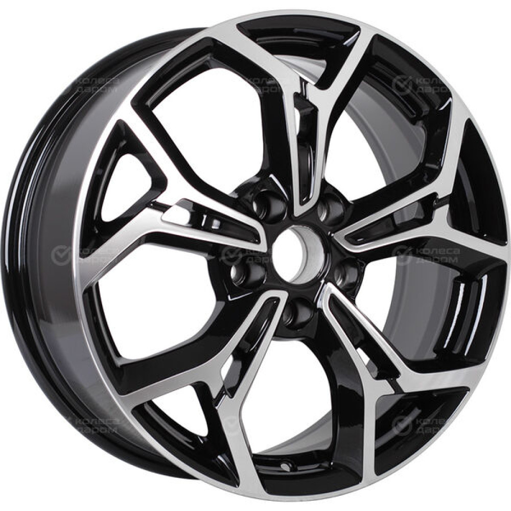 Колесный диск Carwel Карачи 203 7xR17 5x114.3 ET48.5 DIA67.1 чёрный глянцевый с полированной лицевой поверхностью