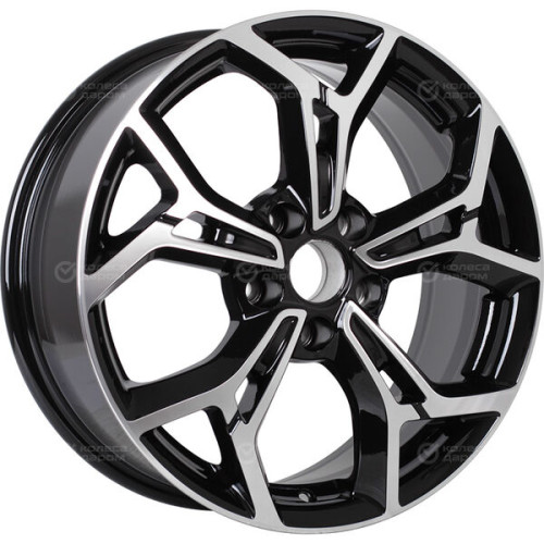 Колесный диск Carwel Карачи 203 7xR17 5x114.3 ET48.5 DIA67.1 чёрный глянцевый с полированной лицевой поверхностью