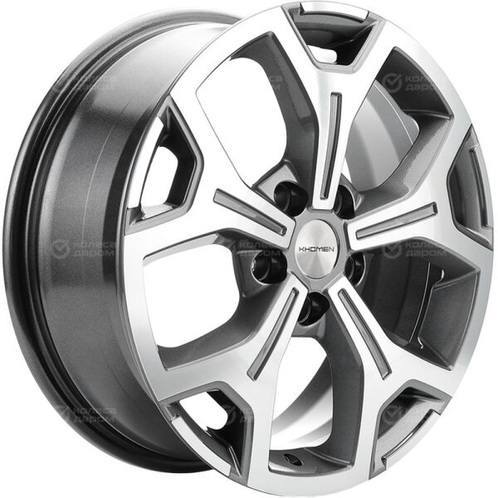 Колесный диск KHOMEN KHW1710 (ZV17_Ceed) 6.5xR17 5x114.3 ET50 DIA67.1 насыщенный темно-серый полностью полированный
