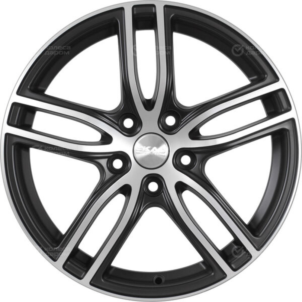Колесный диск СКАД БРАЙТОН 7xR17 5x114.3 ET37 DIA66.6 черный матовый с полированным элементом