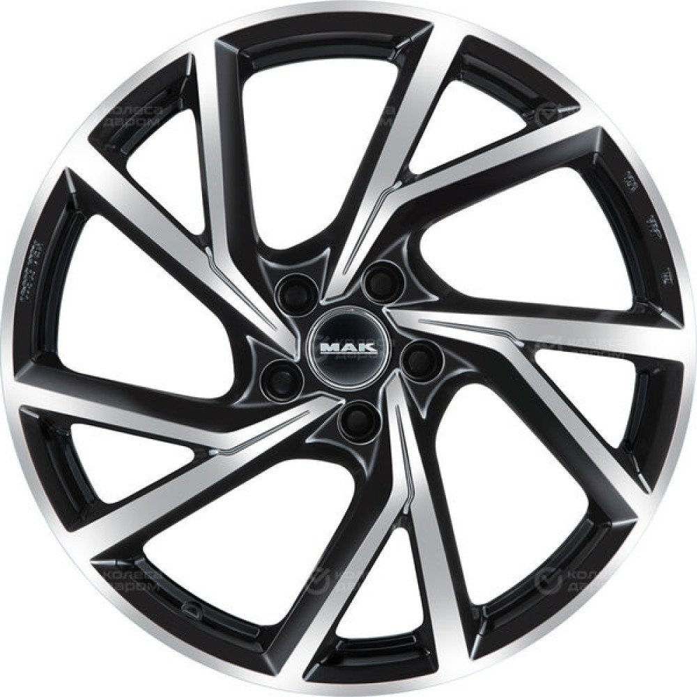 Колесный диск MAK Kassel 8xR18 5x108 ET45 DIA72 чёрный глянцевый с полированной лицевой частью