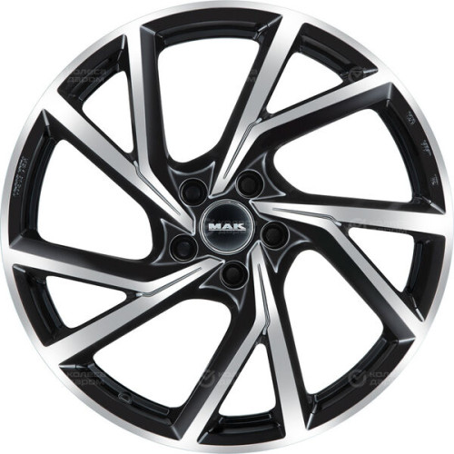 Колесный диск MAK Kassel 8xR18 5x108 ET45 DIA72 чёрный глянцевый с полированной лицевой частью