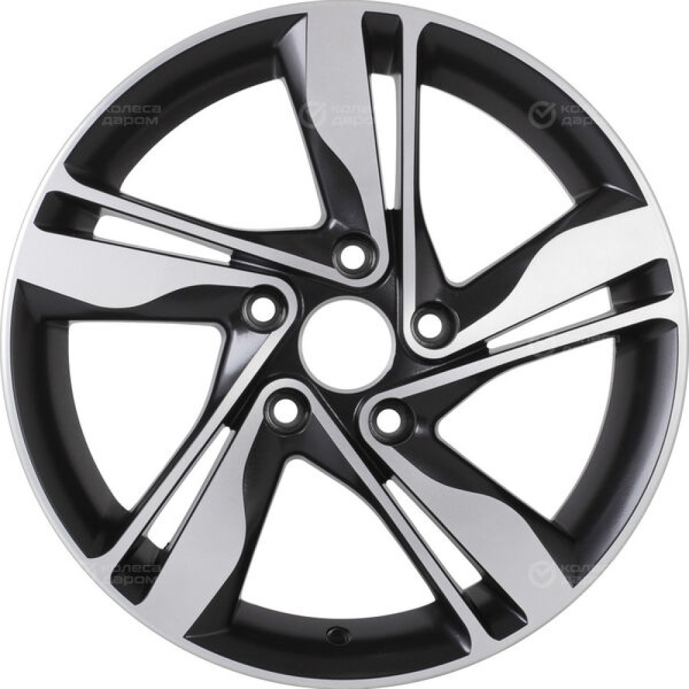 Колесный диск Tech Line 650 6.5xR16 5x114.3 ET50 DIA67.1 (уценка) матовый черный с полированной лицевой частью