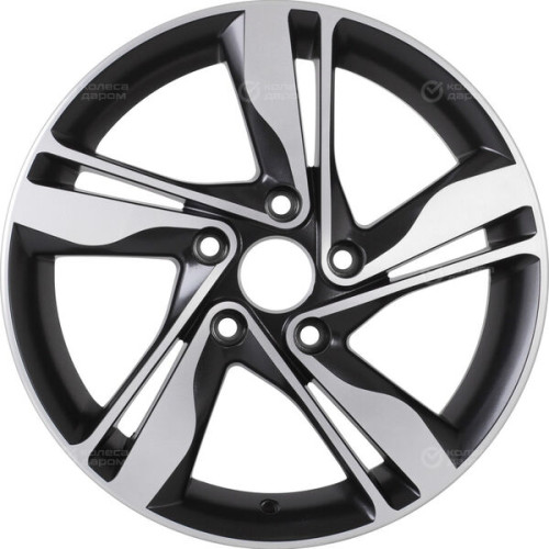 Колесный диск Tech Line 650 6.5xR16 5x114.3 ET50 DIA67.1 (уценка) матовый черный с полированной лицевой частью