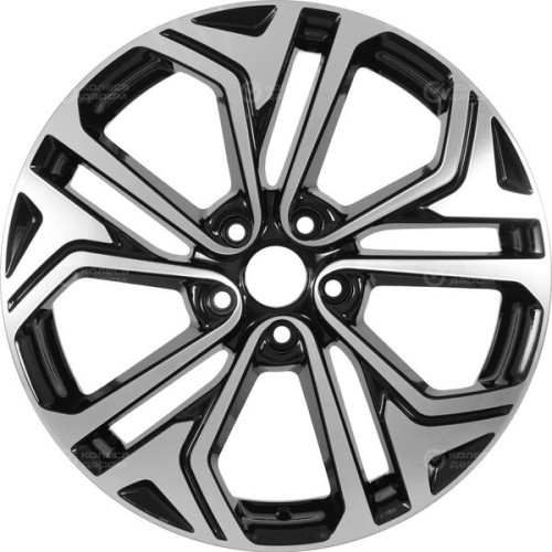 Колесный диск Carwel Иткуль 205 7.5xR18 5x114.3 ET38 DIA67.1 чёрный глянцевый с полированной лицевой поверхностью