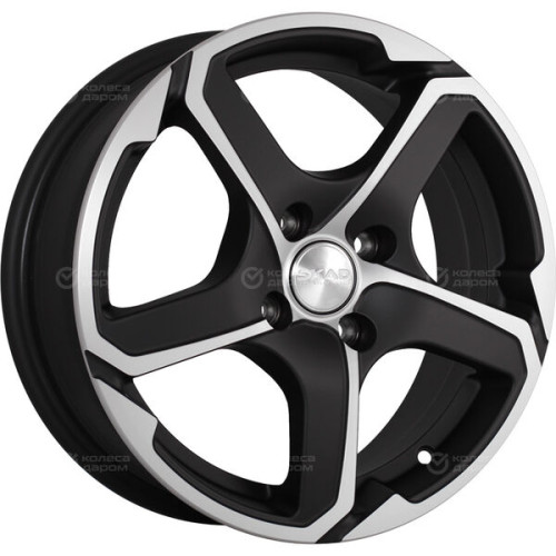 Колесный диск СКАД Аллигатор 6xR15 5x100 ET40 DIA57.1 черный матовый с полированным элементом