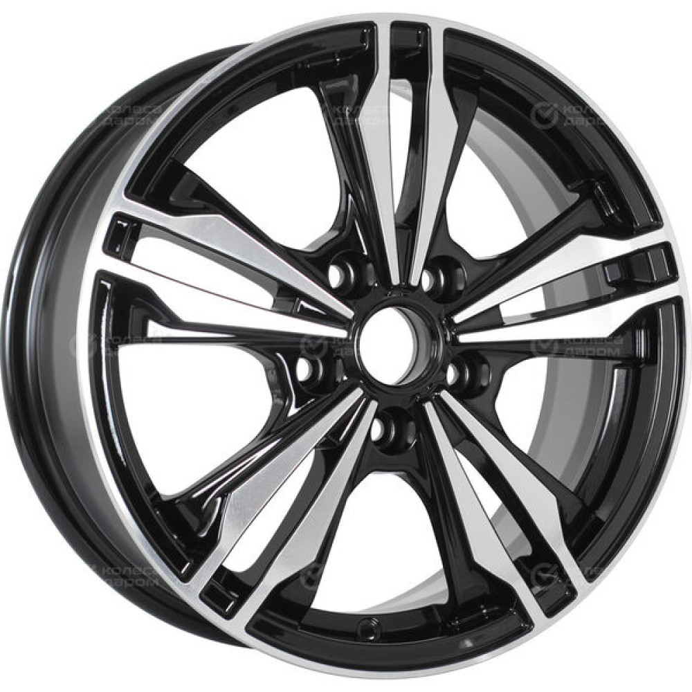 Колесный диск WUP Up103 6.5xR16 5x112 ET46 DIA57.1 черный глянцевый с полированными элементами лицевой поверхности