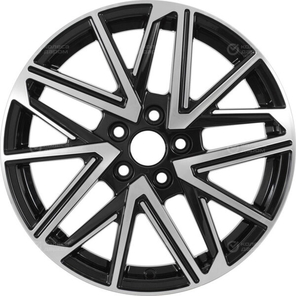 Колесный диск Carwel Галилео 6xR16 5x114.3 ET43 DIA67.1 чёрный глянцевый с полированной лицевой поверхностью