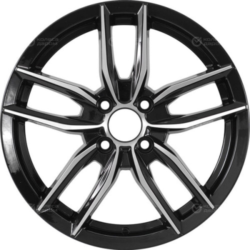 Колесный диск RST R076 6xR16 4x100 ET48 DIA60.1 (уценка) глянцевый черный с полированной лицевой частью