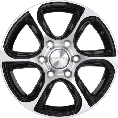 Колесный диск СКАД Скала 7.5xR17 6x139.7 ET25 DIA106.2 черный глянцевый с полированной лицевой поверхностью