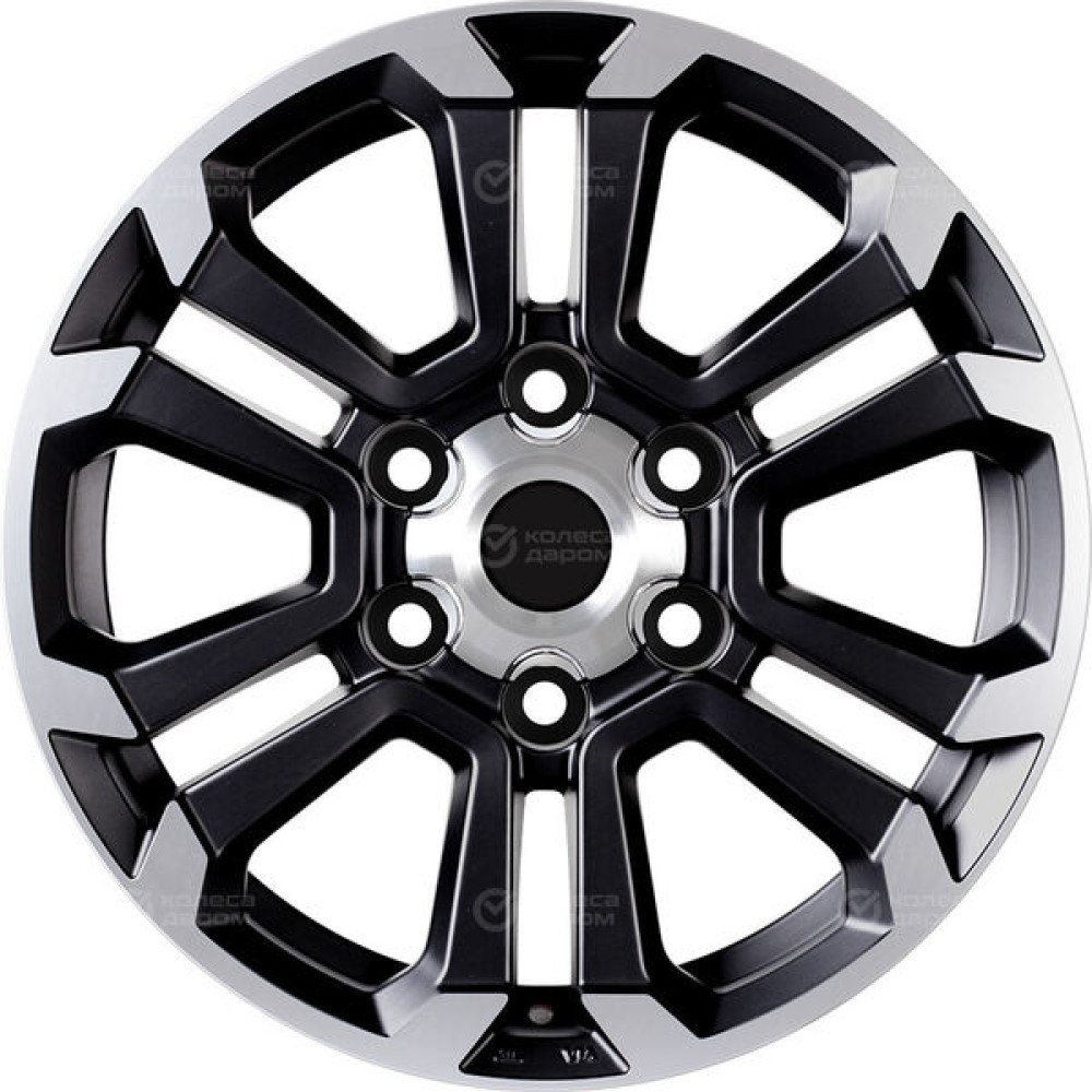 Колесный диск Replay TY352 7xR16 6x139.7 ET30 DIA106.1 черный глянцевый с полированной лицевой частью