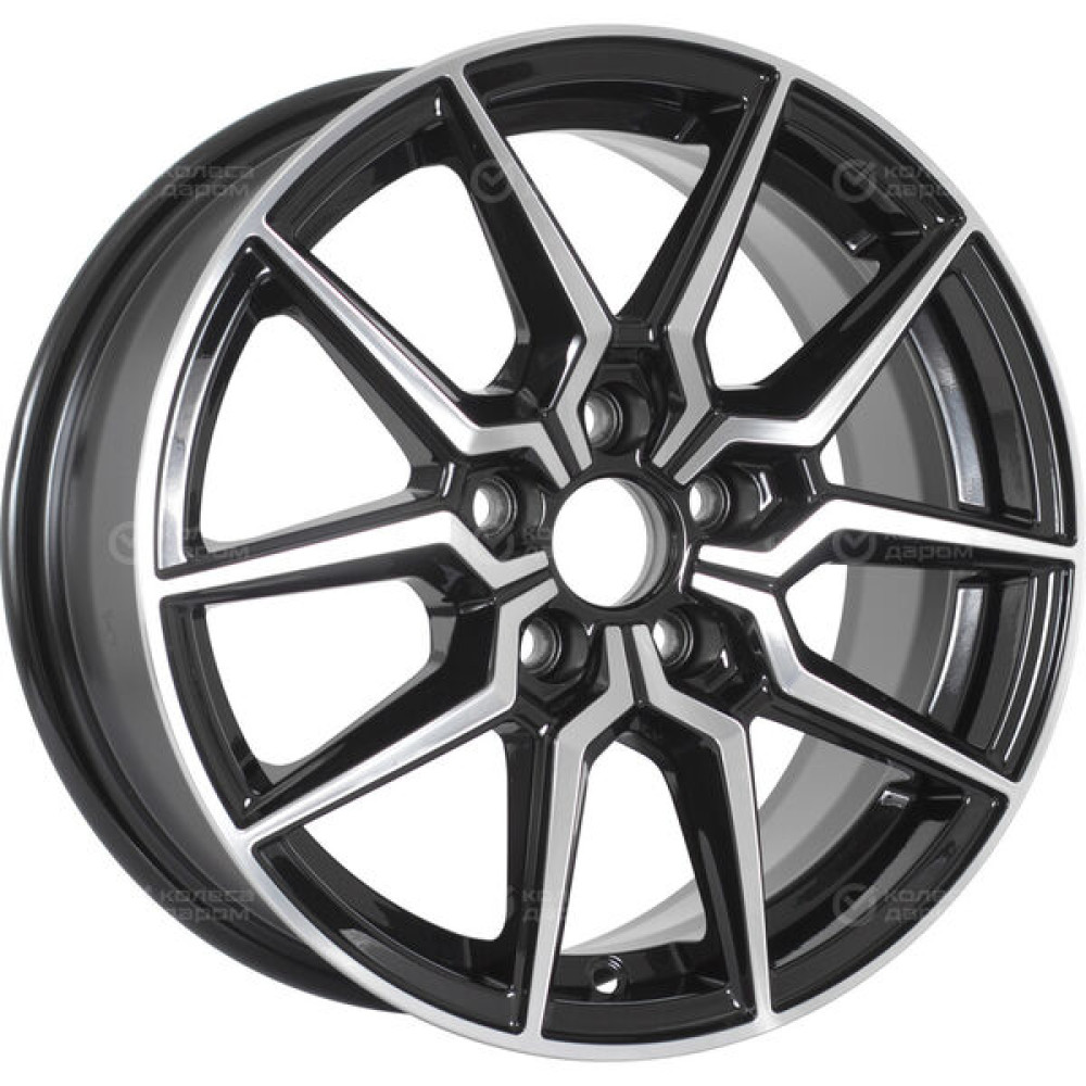 Колесный диск WUP Up117 6.5xR15 5x112 ET43 DIA57.1 черный глянцевый с полированными элементами лицевой поверхности